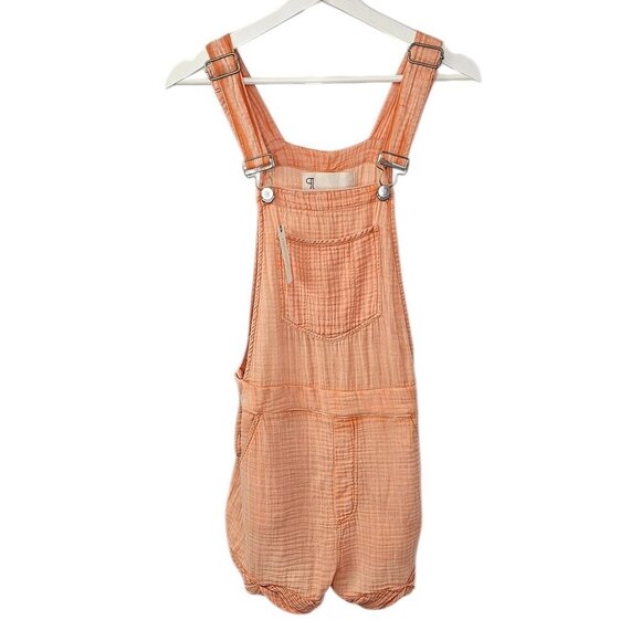 Pilcro Pants - Anthropologie Pilcro Gauze Micro Overalls, Orange, Romper, Jumpsuit, Size 14
